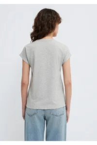 Mavi Logo Printed Gray T-Shirt Loose Fit - Image 5