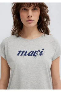 Mavi Logo Printed Gray T-Shirt Loose Fit - Image 6