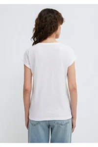 Mavi Logo Printed White T-Shirt Loose Fit - Image 5
