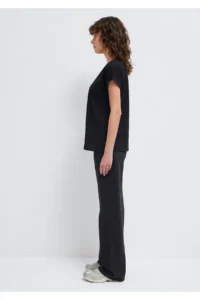 Mavi Logo Printed Black T-Shirt Loose Fit - Image 4
