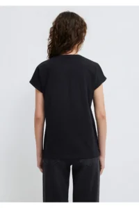 Mavi Logo Printed Black T-Shirt Loose Fit - Image 5