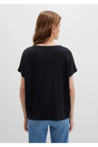 Mavi Lux Touch (TENCEL™) Modal Black Basic T-Shirt Loose Fit - Image 5