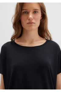Mavi Lux Touch (TENCEL™) Modal Black Basic T-Shirt Loose Fit - Image 6
