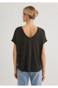 Mavi Textured Green Basic T-Shirt Loose Fit / Loose Fit -81325 - Image 6