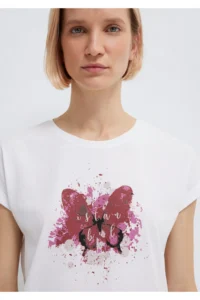 Mavi Butterfly Printed White Istanbul T-Shirt Regular Fit / Normal Cut - Image 7