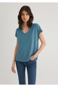 Mavi V Neck Basic Viscose T-Shirt Regular Fit / Normal Cut -70753