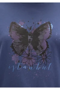 Mavi Butterfly Printed Navy Blue Istanbul T-Shirt Regular Fit / Normal Cut - Image 6