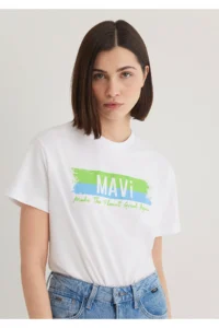 Mavi Make The Planet Great Again Printed T-Shirt Regular Fit / Normal Cut