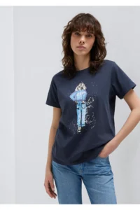 Mavi Denim Girl Printed Anthracite Istanbul T-Shirt Regular Fit / Normal Cut - Image 2