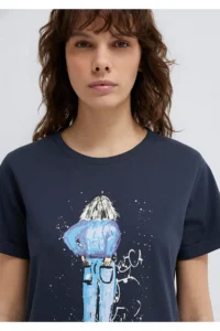 Mavi Denim Girl Printed Anthracite Istanbul T-Shirt Regular Fit / Normal Cut - Image 6