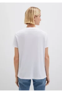 Mavi Triangle Printed White Istanbul T-Shirt Regular Fit / Normal Cut - Image 5