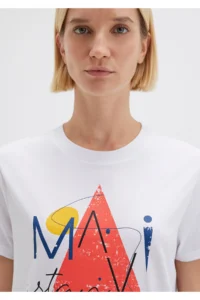 Mavi Triangle Printed White Istanbul T-Shirt Regular Fit / Normal Cut - Image 6