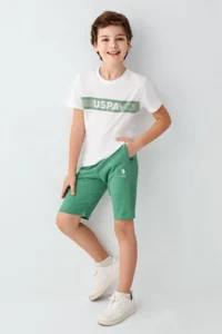 US Polo Assn. U.s. Polo Shirt Assn Boys' White Bermuda Set