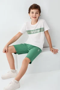 US Polo Assn. U.s. Polo Shirt Assn Boys' White Bermuda Set - Image 2