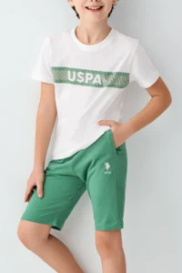 US Polo Assn. U.s. Polo Shirt Assn Boys' White Bermuda Set - Image 3