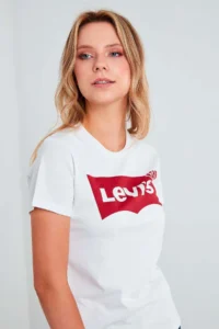 Levi's Women Housemark Logolu White T-Shirt - - Image 3