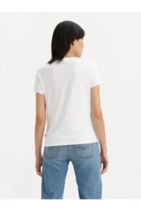 Levi's Women Housemark Logolu White T-Shirt - - Image 7