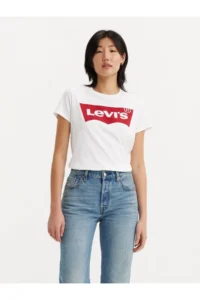 Levi's Women Housemark Logolu White T-Shirt - - Image 8