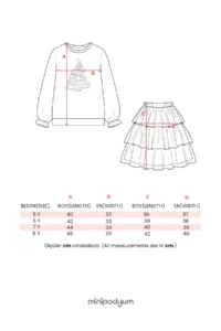Minipodyum Girl's New Year's Eve Dress with Pompom and Tulle Skirt, Top and Bottom Set - Image 7