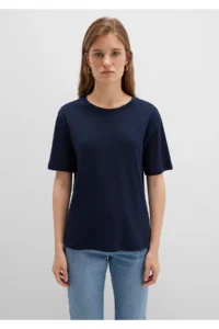 Mavi Navy Blue Basic T-Shirt Semi Slim Fit / Semi Slim Fit -86623 - Image 3