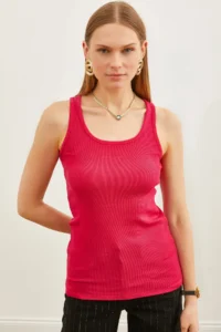 Olalook Women Fuchsia LONG Camisole Tank Top