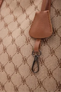 Shule Bags Michelle Monogram Shoulder Bag Tan - Image 5