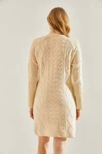 Bianco Lucci Women Turtleneck Patterned Knit Dress - Image 2