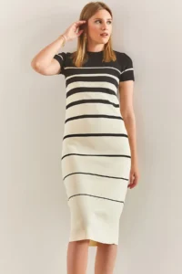 Bianco Lucci Women Striped Knit Dress