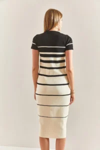 Bianco Lucci Women Striped Knit Dress - Image 4
