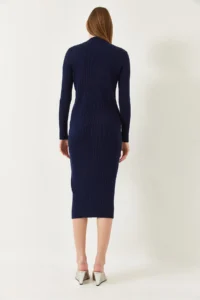 Bianco Lucci Women Ribbed buttoned Knit Dress - Image 6