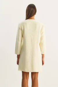 Bianco Lucci Women's Crew Neck Button Detailed Knitwear Dress - Image 8