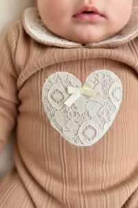 Minipodyum Long Sleeve 100% Cotton Baby Collar Gift Baby Girl Booties Jumpsuit 3-9 Months - Image 2