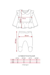 Minipodyum Baby Girl Patikli Newborn Cotton Bottom Top Set - Image 3