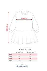 Minipodyum 100% Cotton Seasonal Long Sleeve Daily Girl's Tulle Dress Age 4-7 - Image 7