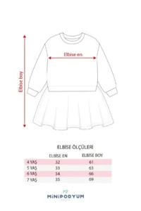 Minipodyum 100% Cotton Seasonal Long Sleeve Daily Girl's Tulle Dress Age 4-7 - Image 8