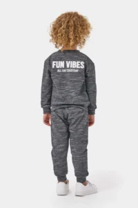 Minipodyum Boy's 2 Thread Raised Cotton Printed Tracksuit Set - Image 2