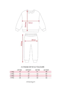 Minipodyum Boy's 2 Thread Raised Cotton Printed Tracksuit Set - Image 2