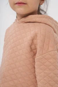 Minipodyum Girl's Hooded Unprinted Quilted Sweatshirt Tracksuit Set - Image 5