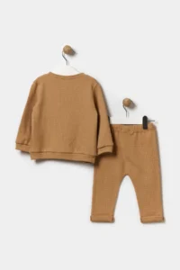 Minipodyum Seasonal Long Sleeve 100% Cotton Baby Girl Snap-On Bodysuit with Bottom Top and Double Tights - Image 2