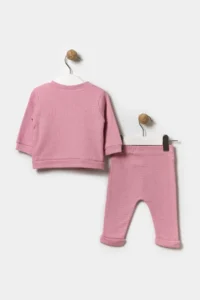 Minipodyum Seasonal Long Sleeve 100% Cotton Baby Girl Snap-On Bodysuit with Bottom Top and Double Tights - Image 2