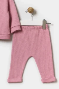 Minipodyum Seasonal Long Sleeve 100% Cotton Baby Girl Snap-On Bodysuit with Bottom Top and Double Tights - Image 4