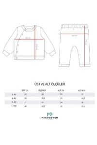 Minipodyum Seasonal Long Sleeve 100% Cotton Baby Girl Snap-On Bodysuit with Bottom Top and Double Tights - Image 6