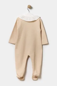 Minipodyum Seasonal Long Sleeve Collared 100% Cotton Snap Fastened Baby Girl Booties Jumpsuit 3-9 Months - Image 4