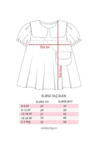 Minipodyum Baby Girl Embroidered Baby Collar Muslin 100% Cotton Eid Dress with Bag - Image 5