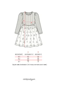 Minipodyum New Year's Themed Tulle Girl's Dress with Balloon Sleeves and Crown Gift - Image 8