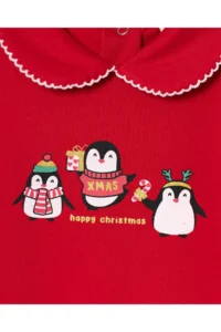 Minipodyum Penguin Printed Baby New Year Outfit Tulle Jumpsuit - Image 4