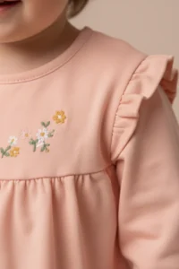 Minipodyum Baby Girl Frilly Floral Embroidered Tights Double Set - Image 3