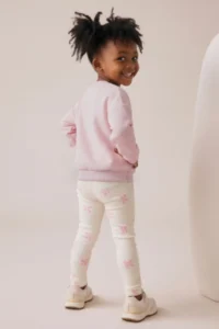 Minipodyum Girl's Printed Bow Detailed Tights Double Set - Image 2