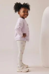 Minipodyum Girl's Printed Bow Detailed Tights Double Set - Image 3