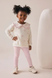 Minipodyum Girl's Printed Frilled Baby Collared Tights Double Set